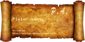 Pieler Adony névjegykártya
